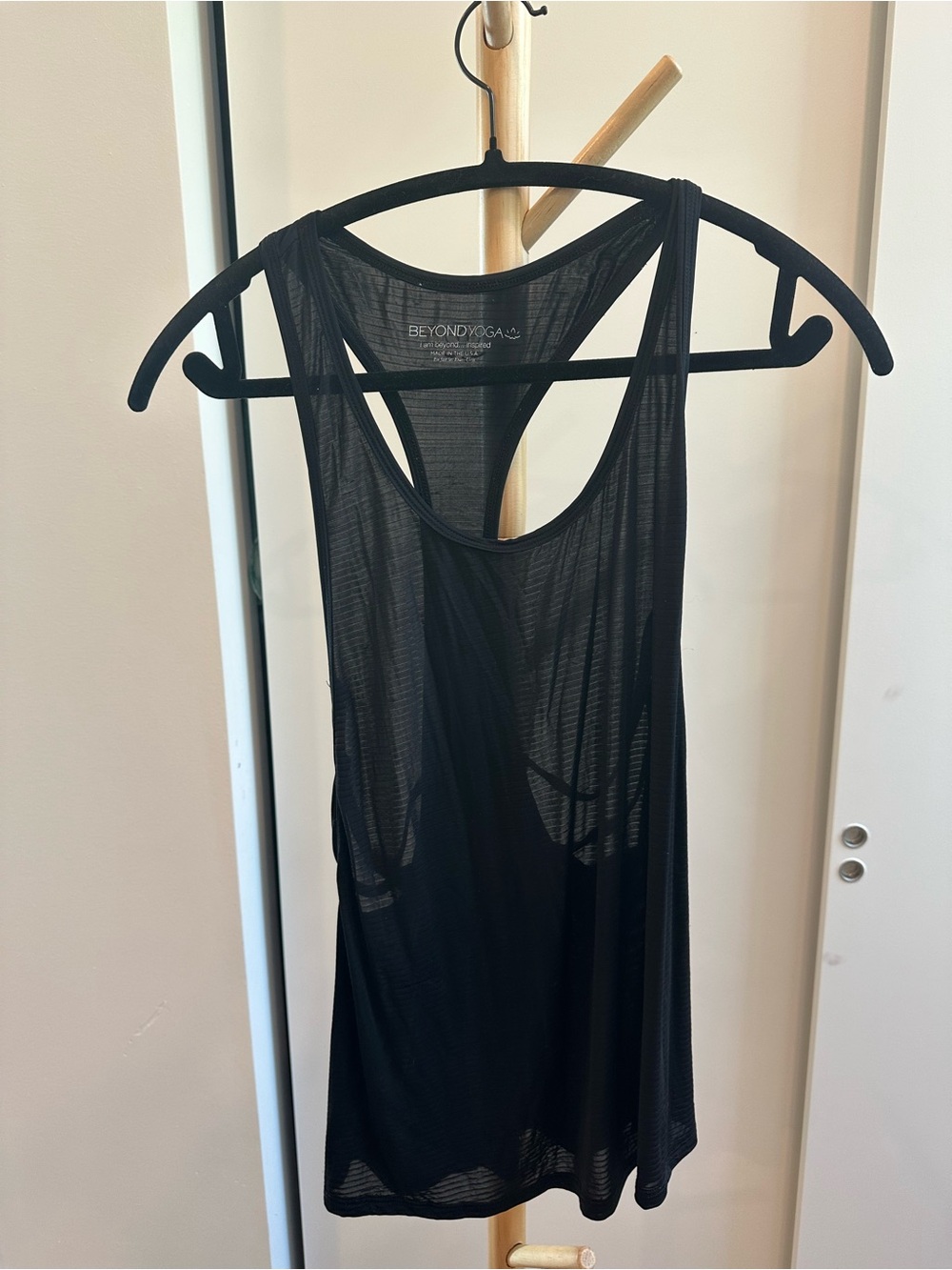 Beyond Yoga Black Sheer Racerback Tank